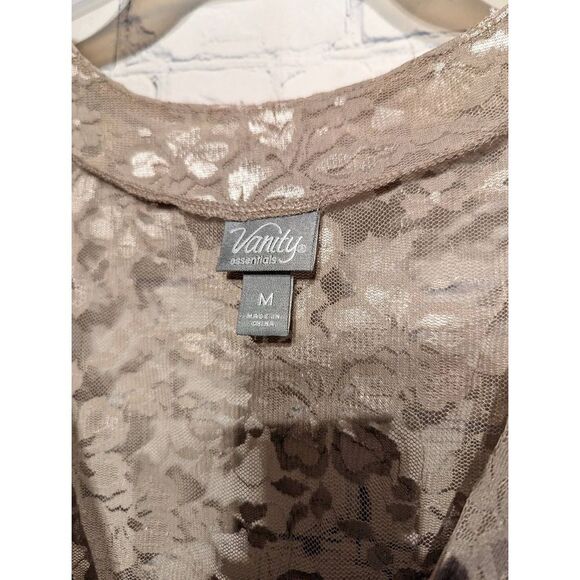 Vanity sheer stretchy lace lowcut top size medium - Picture 4 of 5